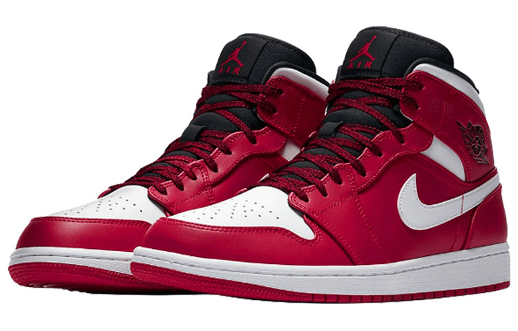 Jordan Air Jordan 1 Mid White Black Red — фото 2