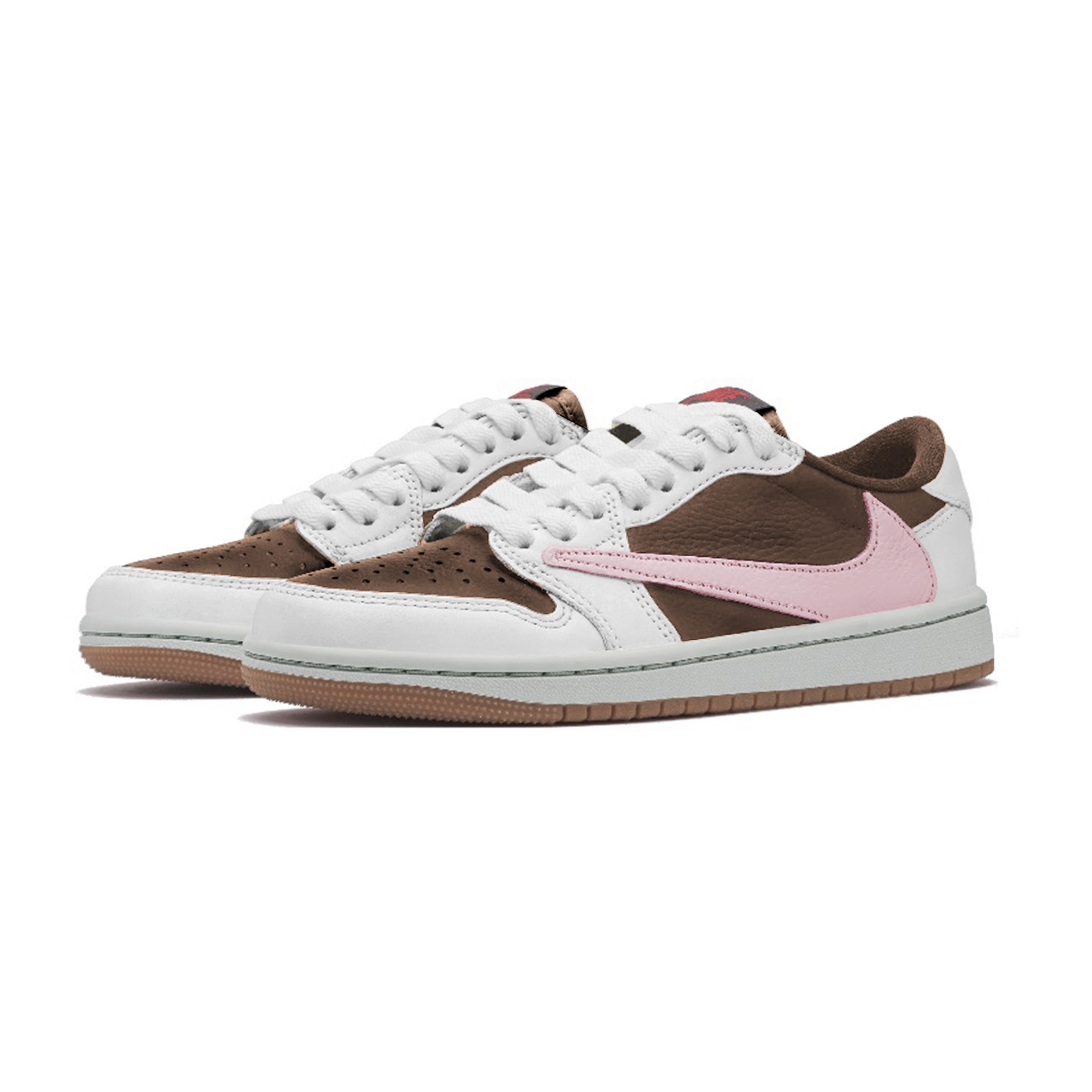 Jordan Travis Scott x Air Jordan 1 Low "White Pink" — фото 2