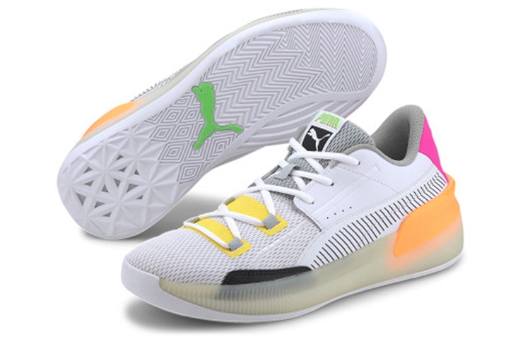 Puma Clyde Hardwood Retro Fantasy White Orange — фото 2