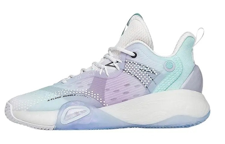 安踏 Anta Bubble弹 Low Basketball Shoes White Purple Green