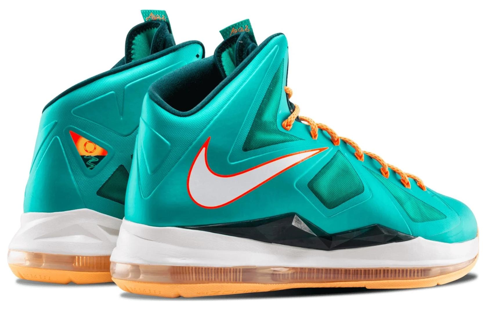 Nike Lebron 10 Mid Green Orange — фото 3