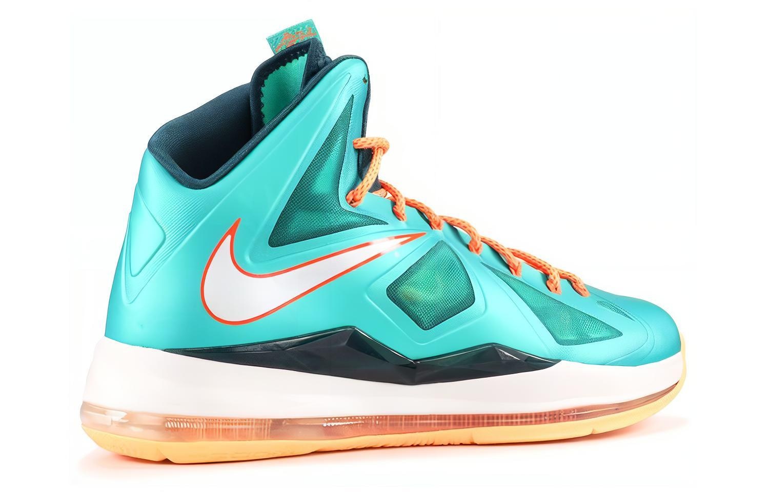 Nike Lebron 10 Mid Green Orange — фото 1