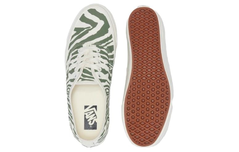 Vans Authentic Grey White Green — фото 3
