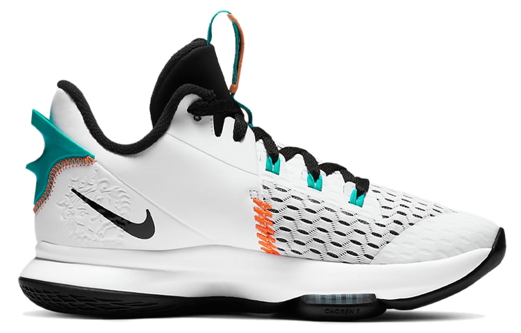 Nike LeBron Witness 5 EP White Green Orange — фото 1