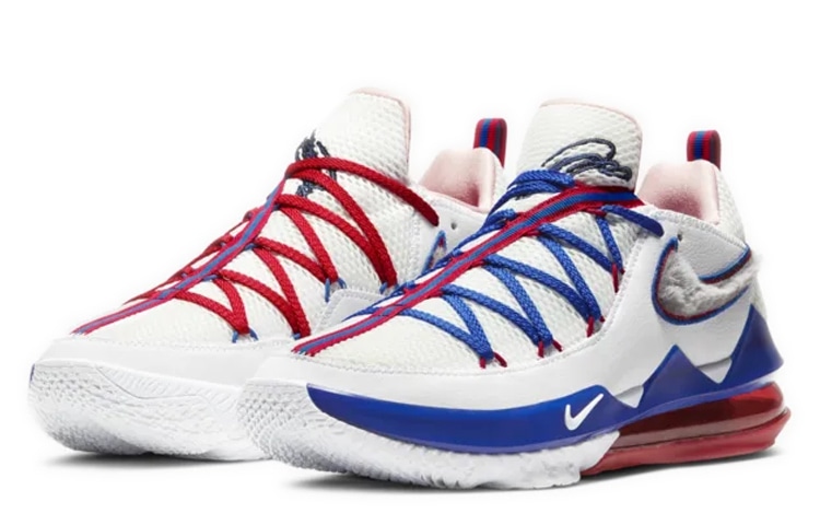 Nike LeBron 17 White Blue Red — фото 2