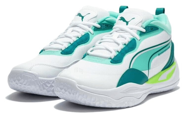 Puma Playmaker Pro Mid White Green — фото 2