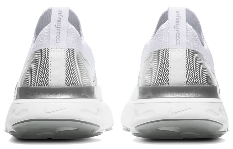 Nike React Infinity Run Flyknit 1 White Silver — фото 4