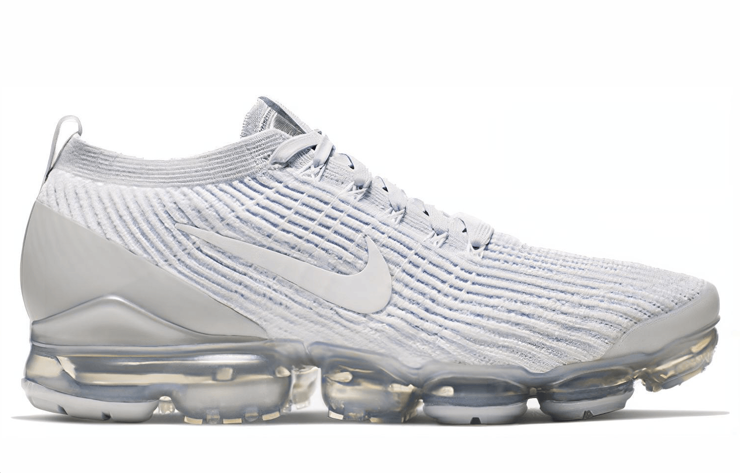 Nike VaporMax Flyknit 3.0 White Silver — фото 1