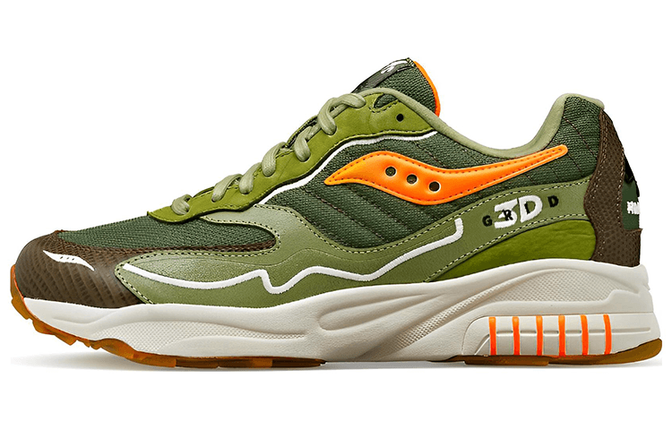 Saucony 3D Grid Hurricane Green Orange