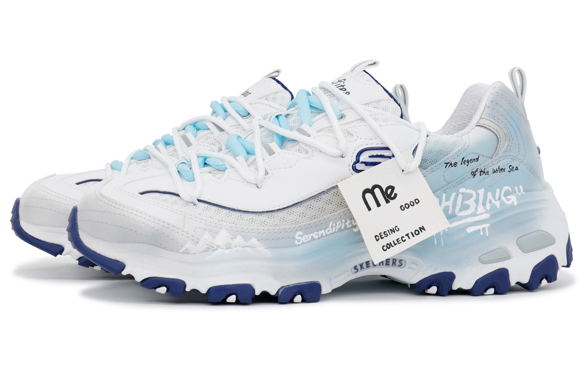 Skechers D'LITES 1.0 White Blue — фото 2