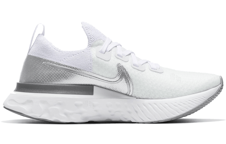 Nike React Infinity Run Flyknit 1 White Silver — фото 1