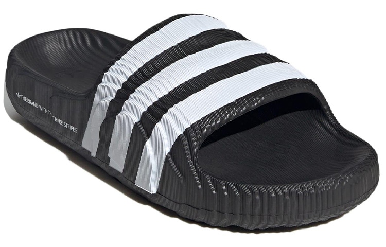 Adidas Adilette 22 Black White — фото 2