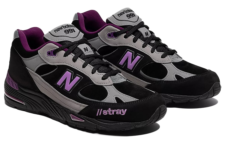 New Balance 991 Black Grey Purple — фото 2
