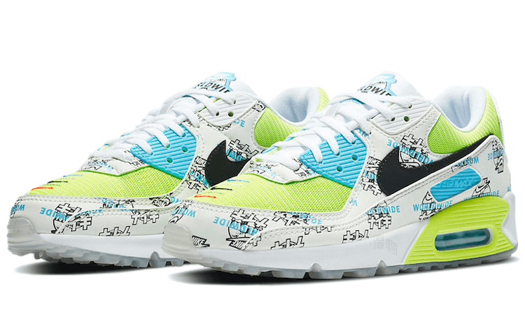 Nike Air Max 90 Worldwide Pack White Blue Yellow — фото 2