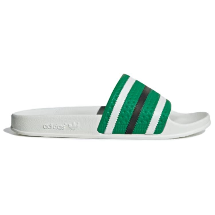Adidas Adilette Green White Black — фото 1