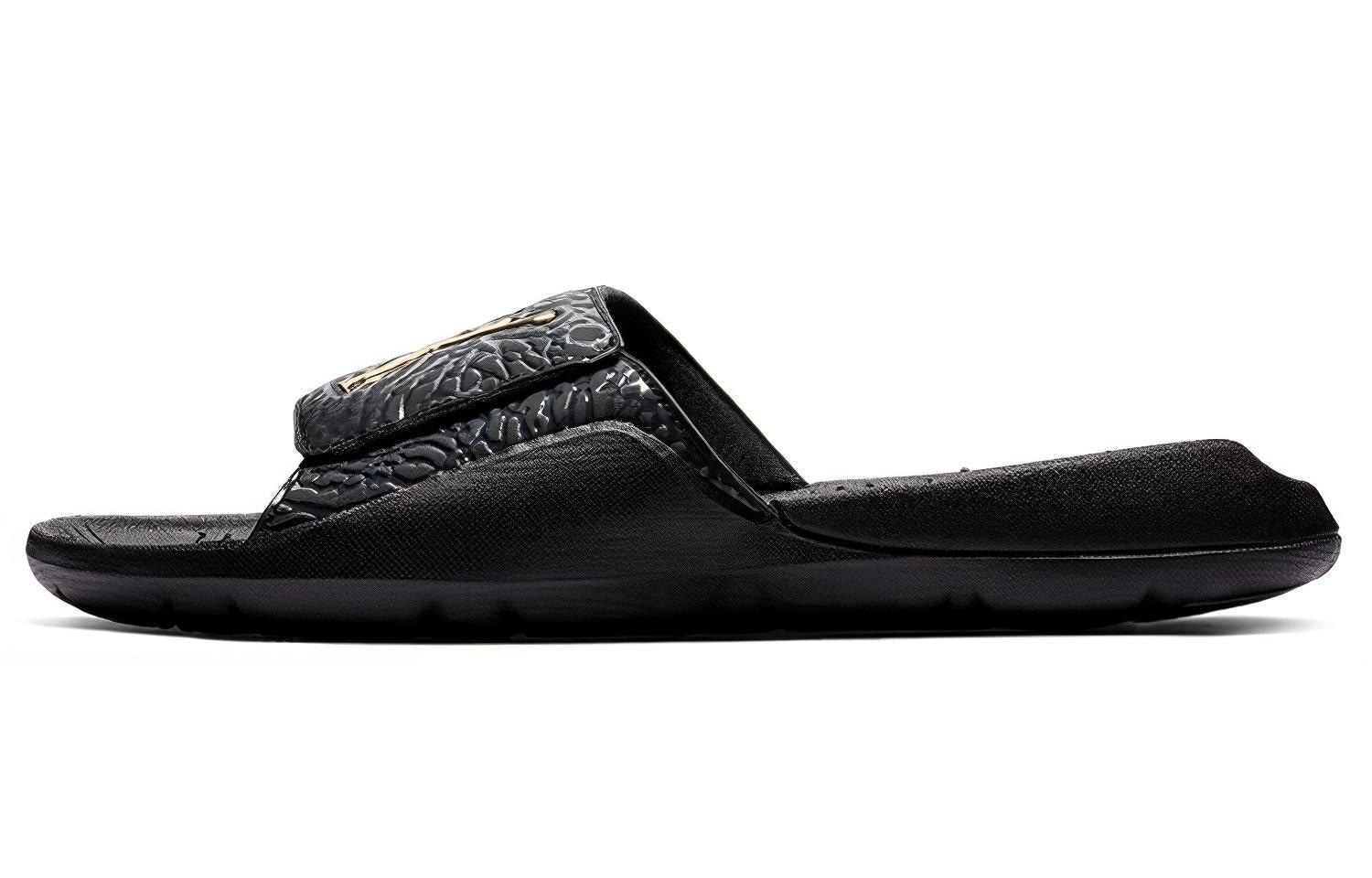 Jordan Slides Black Gold