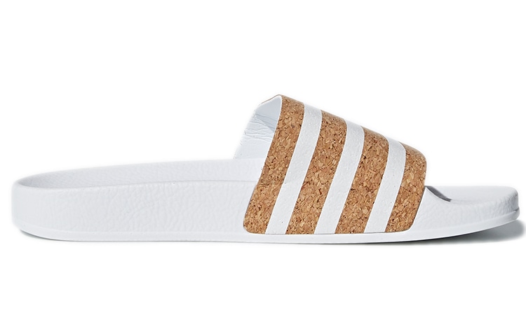 Adidas Adilette White Brown — фото 1