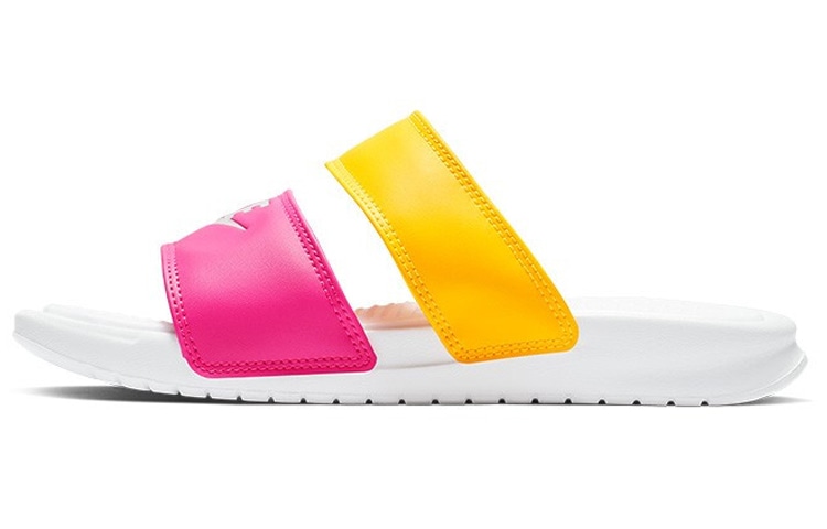 Nike Benassi Duo Ultra Slide White Yellow Pink