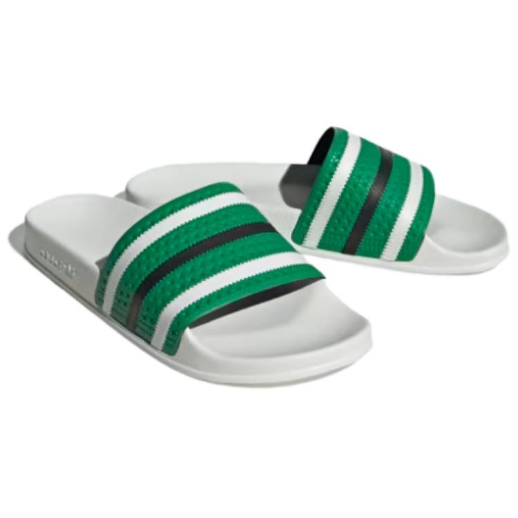 Adidas Adilette Green White Black — фото 2