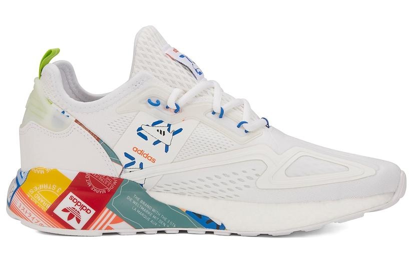 adidas originals adidas ZX 2K Boost White Blue Orange — фото 1