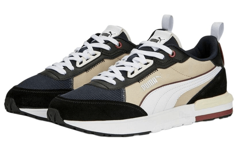 Puma R22 Black White Beige — фото 1