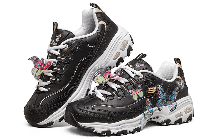 Skechers D'Lites 1.0 Black Multicolor Butterfly — фото 2
