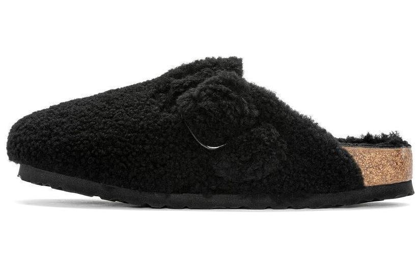 Birkenstock Clog Wool Shearling Black Narrow