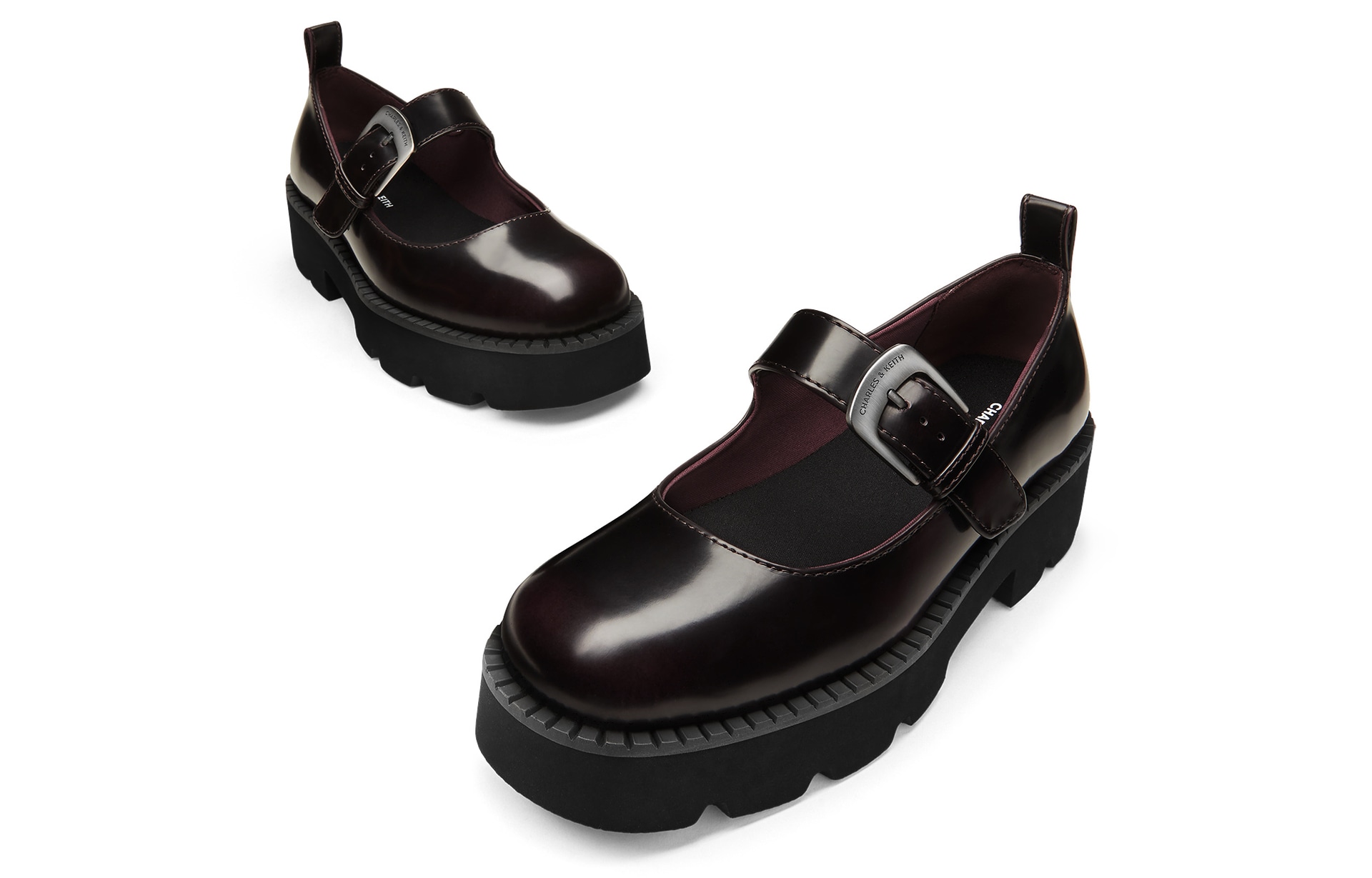 Charles&Keith CHARLESKEITH ck 4.4cm Black BoxBurgundy — фото 7