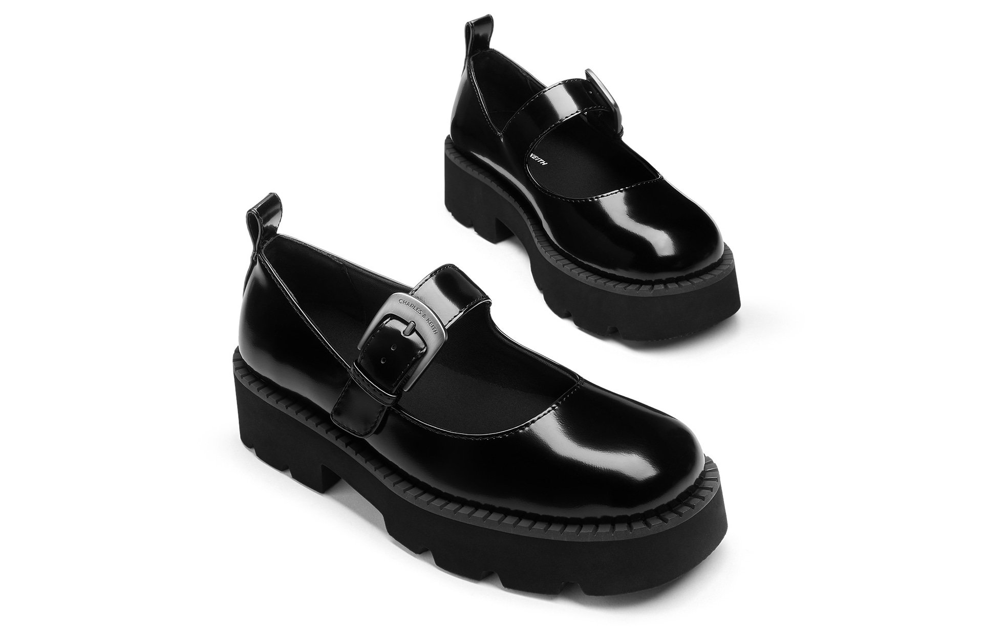 Charles&Keith CHARLESKEITH ck 4.4cm Black BoxBurgundy — фото 2