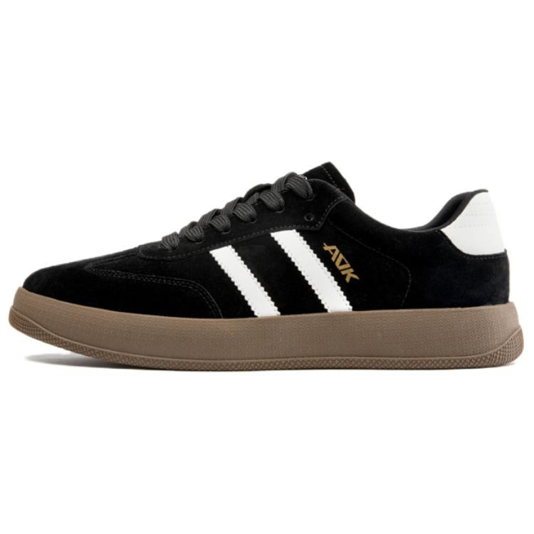 奥康/AOKANG Aokang Vintage Round Toe Low Top Sneakers Black White