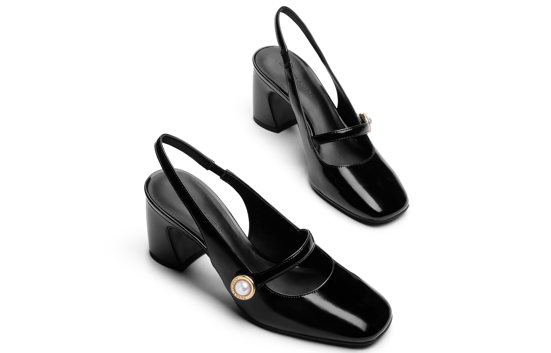 Charles&Keith CHARLESKEITH ck PU 7cm WhiteBlack Box — фото 7