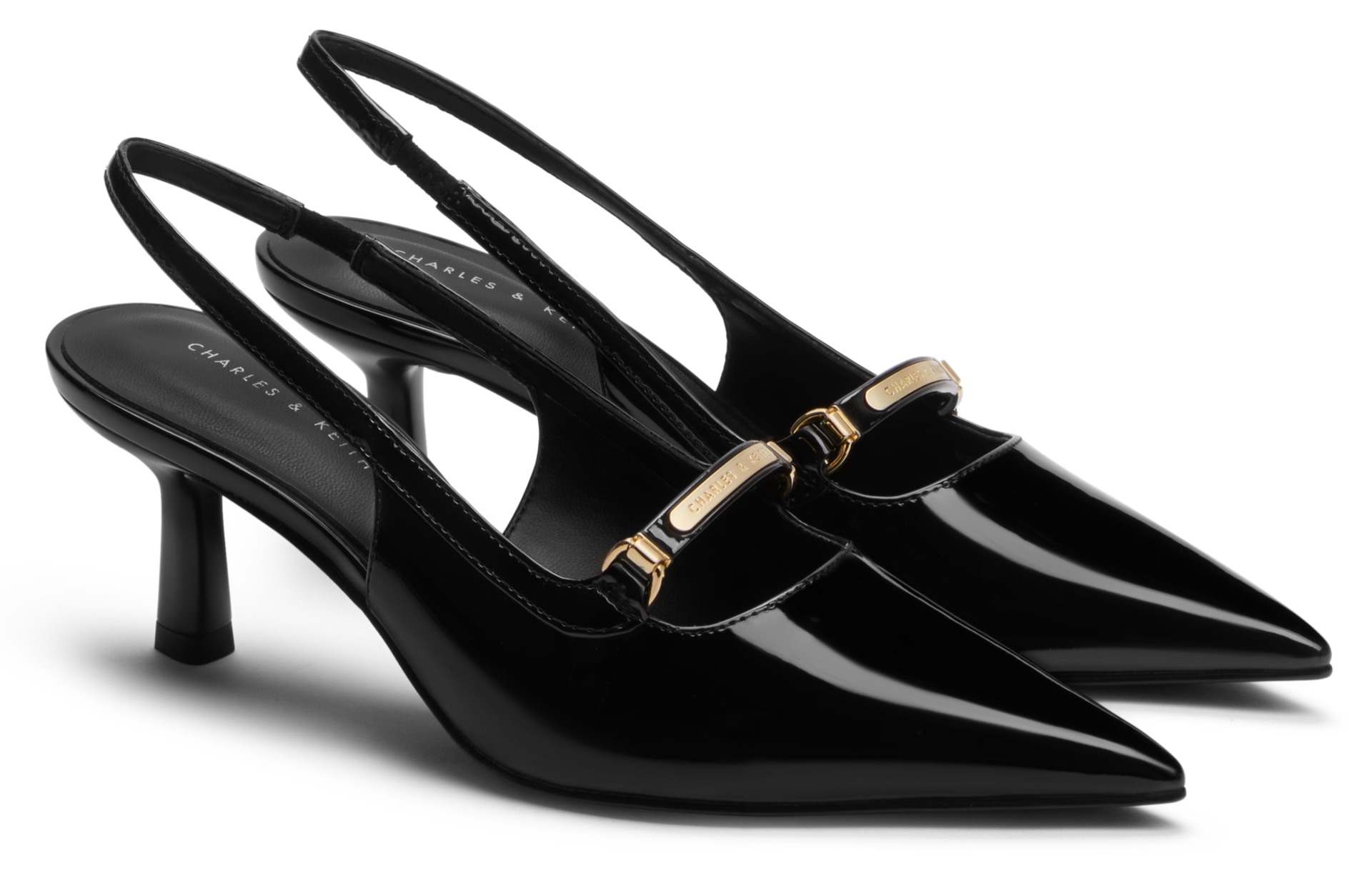 Charles&Keith Charles & Keith Pointed Toe Metal Detail Heels