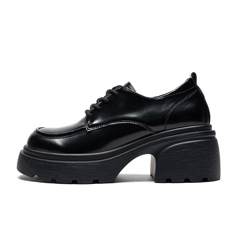 Zhr Thick Sole Leather Casual Shoes