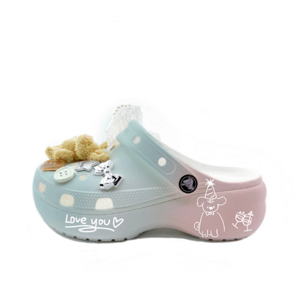Crocs Classic Platform Clog Blue Pink