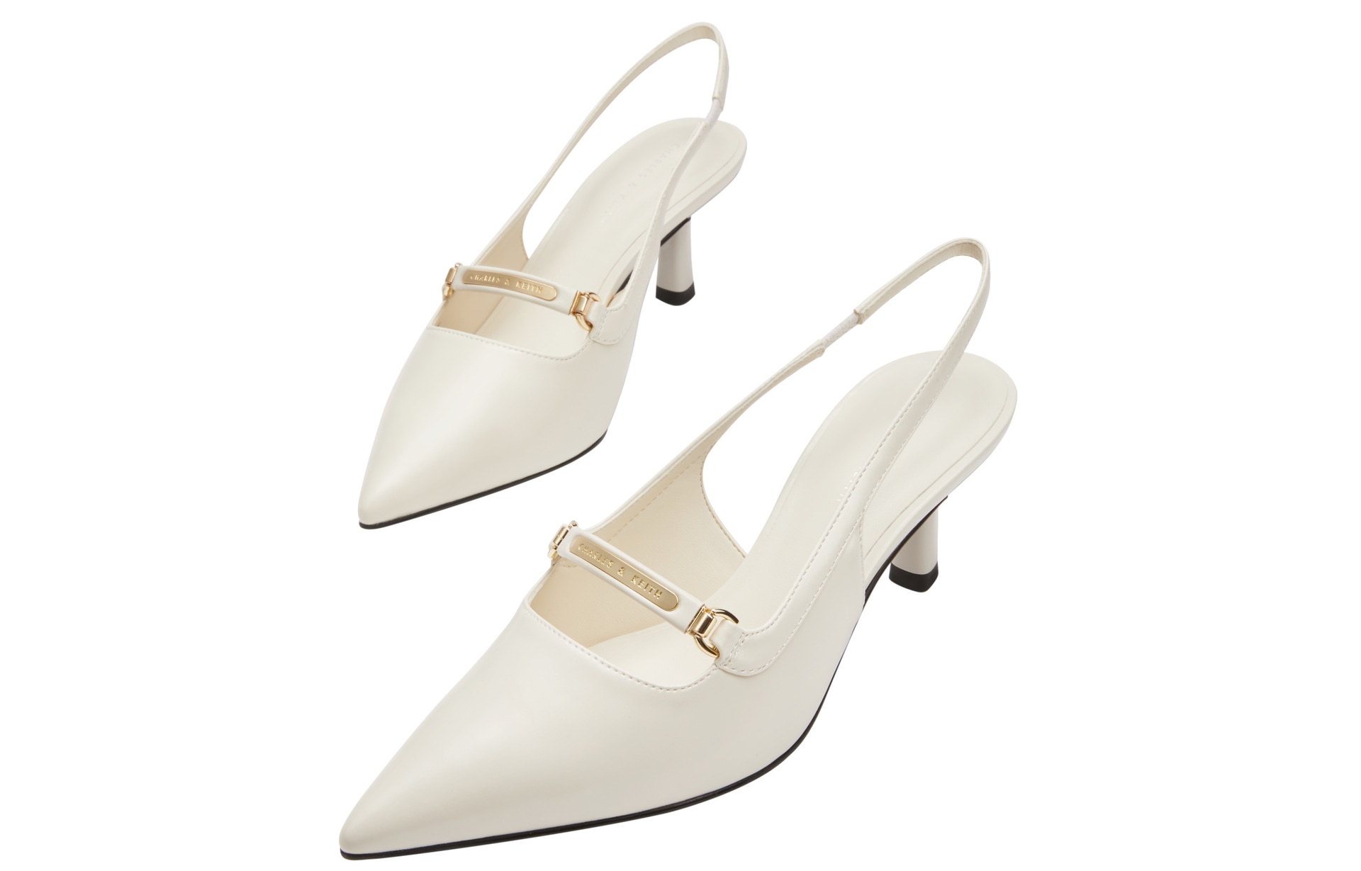 Charles&Keith Charles & Keith Pointed Toe Metal Detail Heels