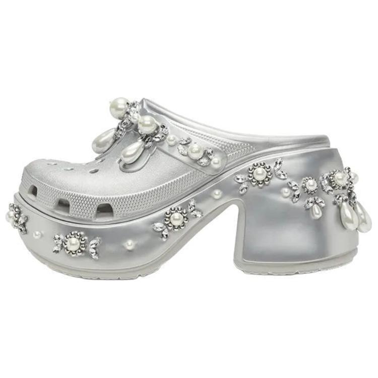 Simone Rocha x Crocs Silver