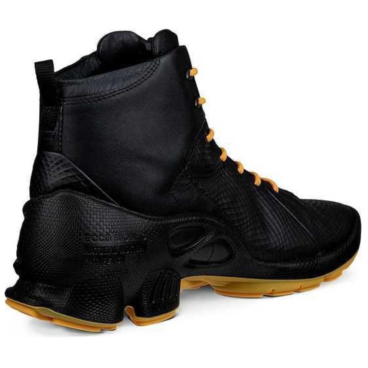 Ecco High Top Running Shoes Black Yellow — фото 2