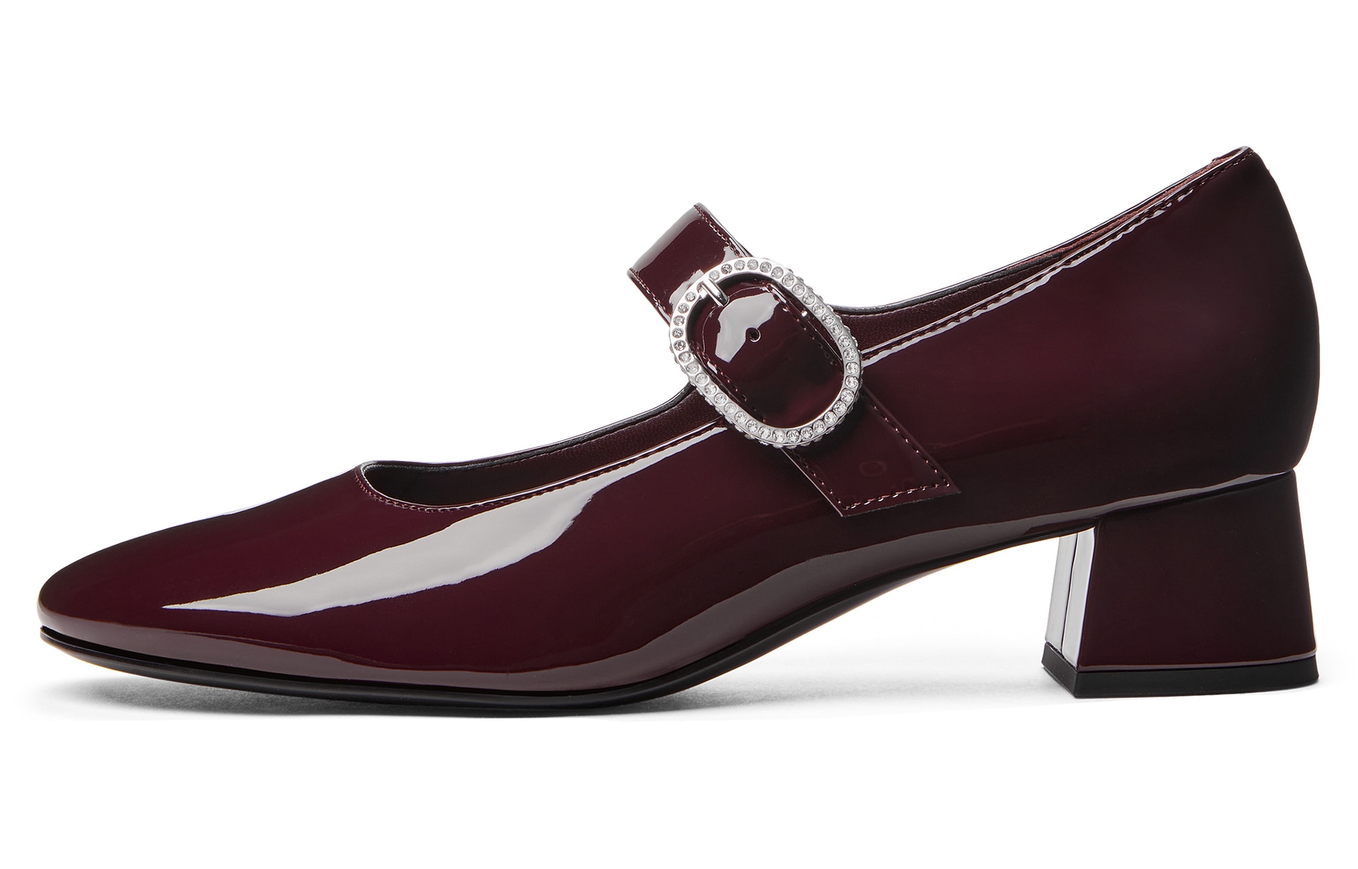 Charles&Keith CHARLESKEITH ck PU 4cm Black PatentBurgundyNude — фото 5