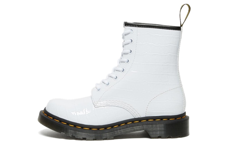 Ботинки DR.MARTENS Dr. Martens 1460 Croc Embossed Patent White