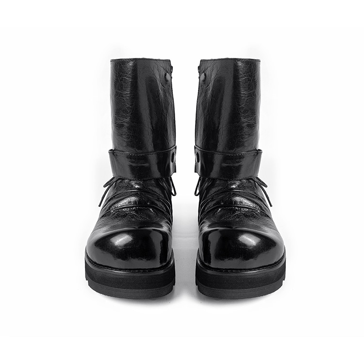 HUANXIANGZHE Huanzhe Black Platform Boots — фото 3