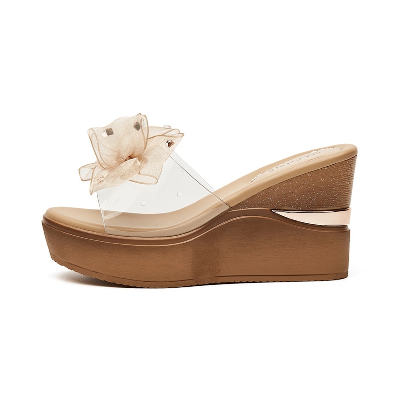 达芙妮 DAPHNE DAPHNE Classic Platform Sandals Champagne