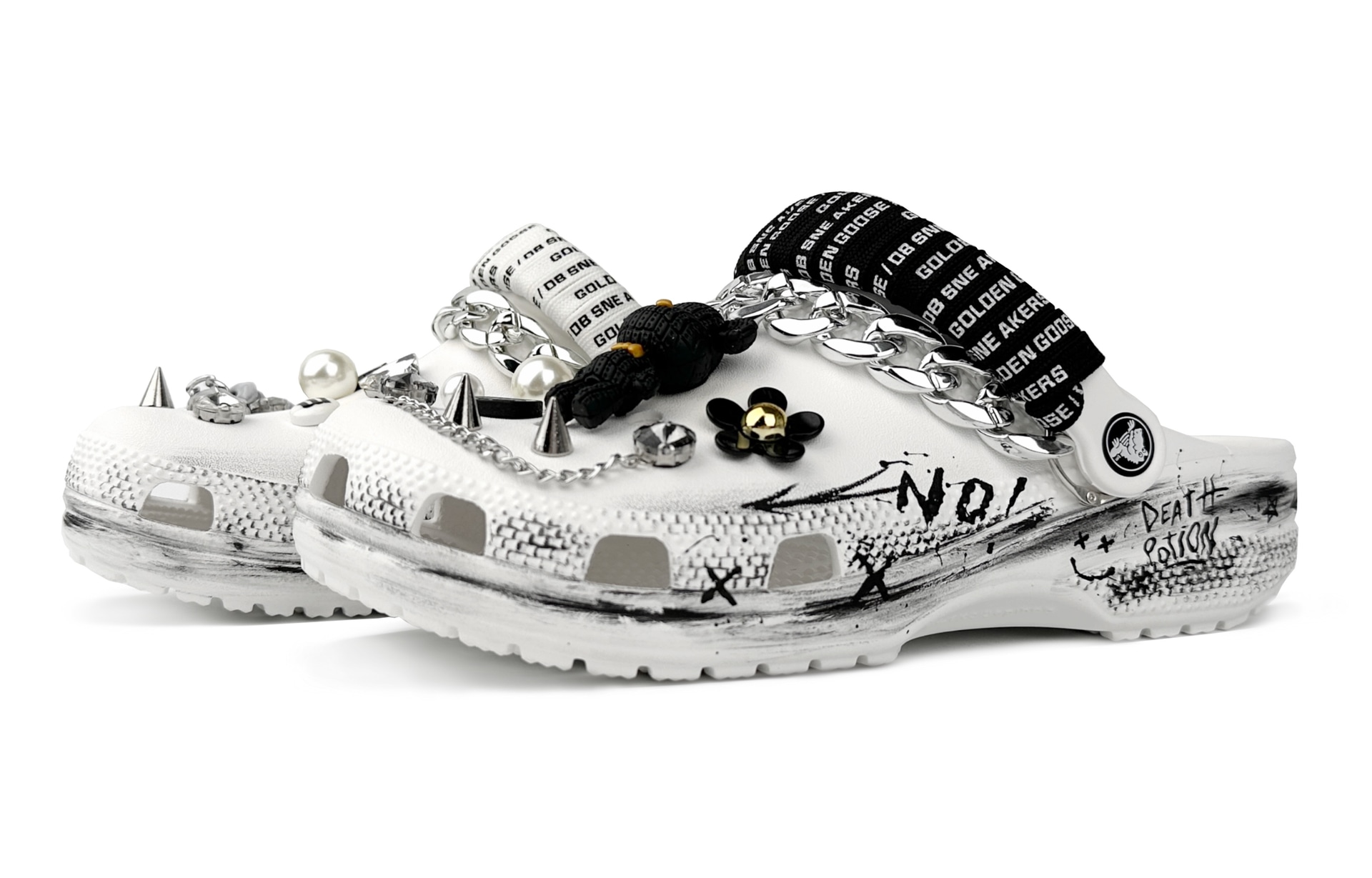 Crocs Classic Clog Black White — фото 2