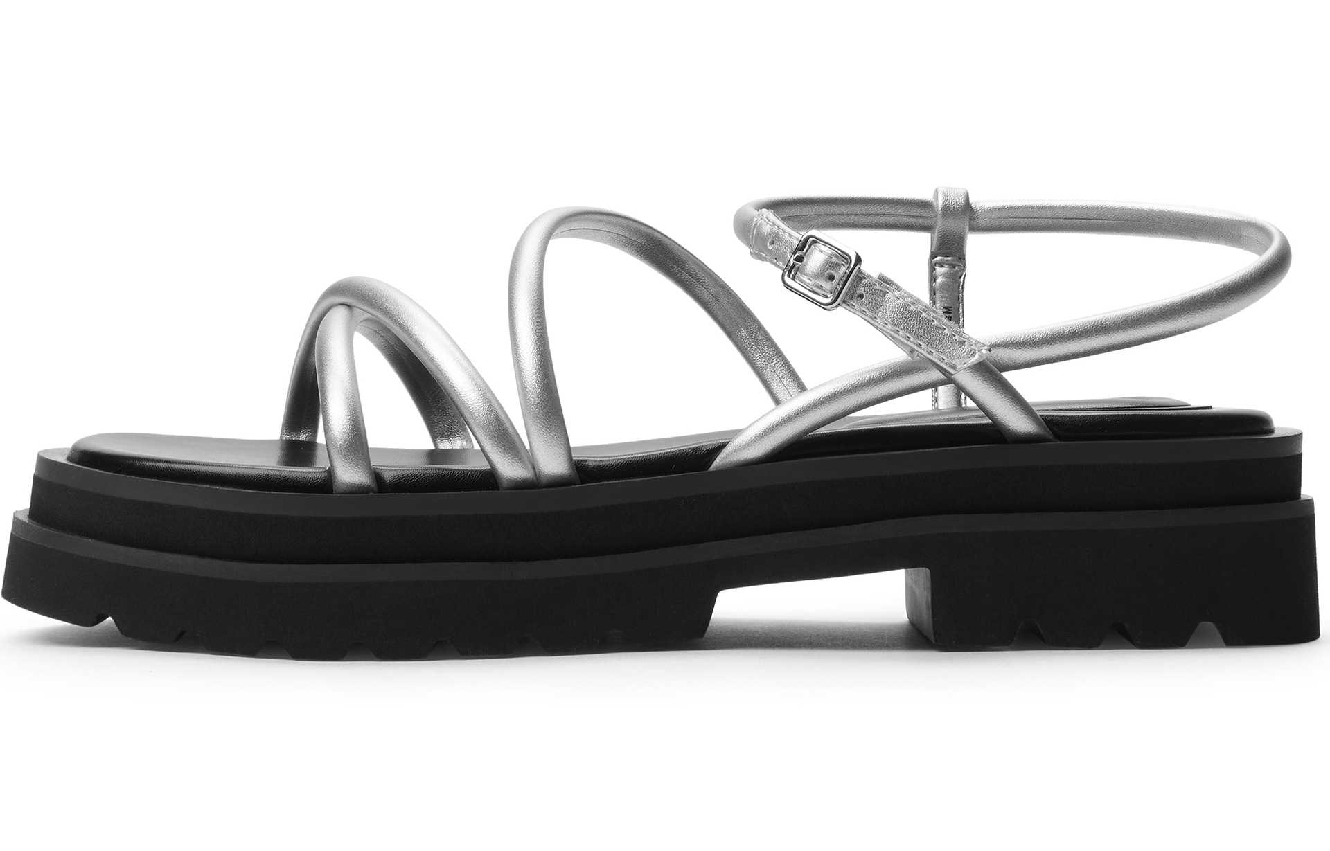CHARLES&KEITH CHARLESKEITH ck EVAPU 4.1cm SilverBeigeBlack