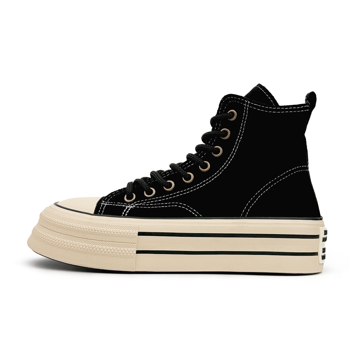 Mengsai High Top Canvas Sneakers Black — фото 1