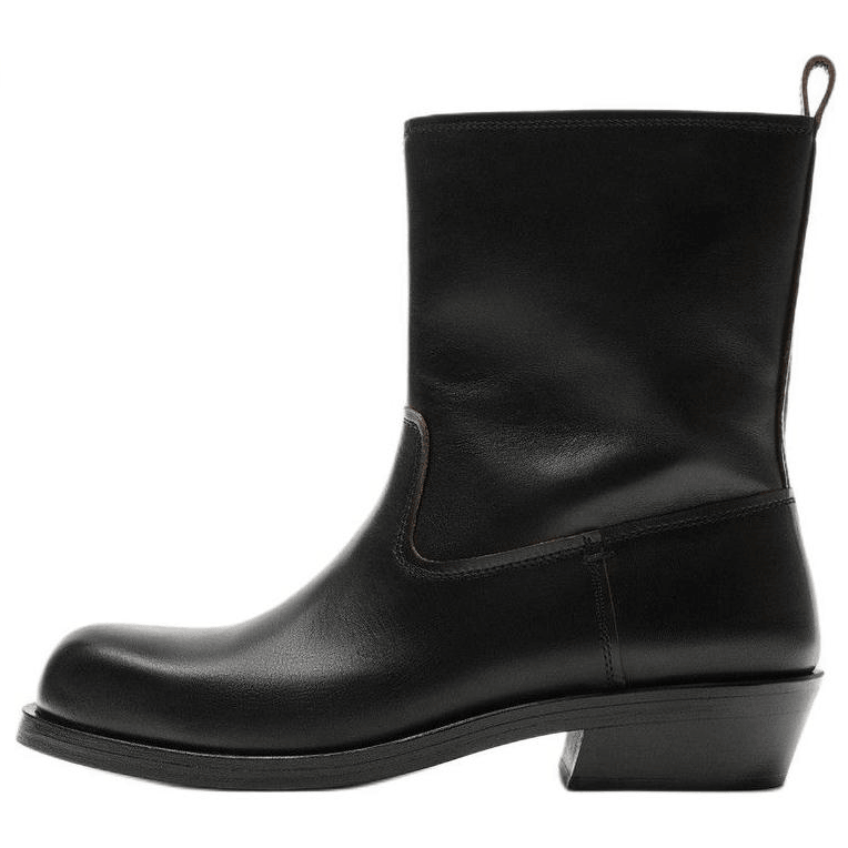 ZARA Leather Ankle Boots Black