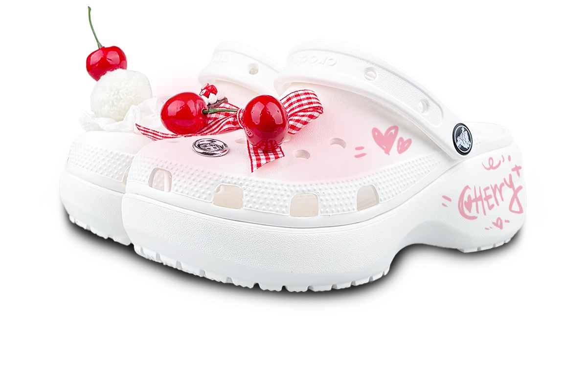 Crocs Classic Clog White Red — фото 2