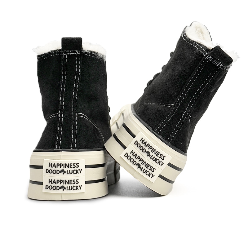 Mengsai High Top Canvas Sneakers Black — фото 10