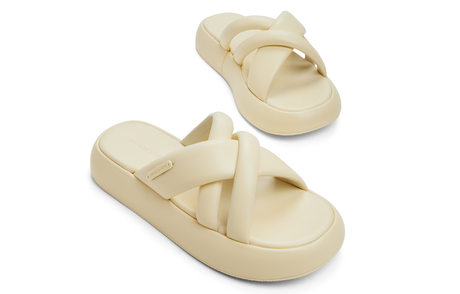 Charles&Keith CHARLESKEITH ck 3.5cm WhiteBlackButterDenim Blue — фото 10