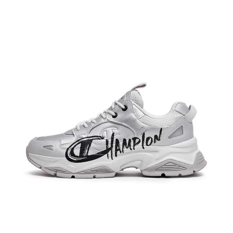 Champion Retro Dad Shoes Silver White Black