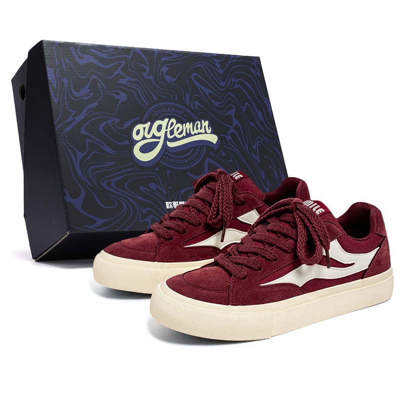 OUGLEMEN Retro Casual Low Sneakers Gift Box